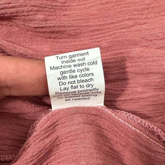 Lapis & Lillies Cottage Dress Women's Size Large Pink Midi Length Smocking JCD - Picture 9 of 9